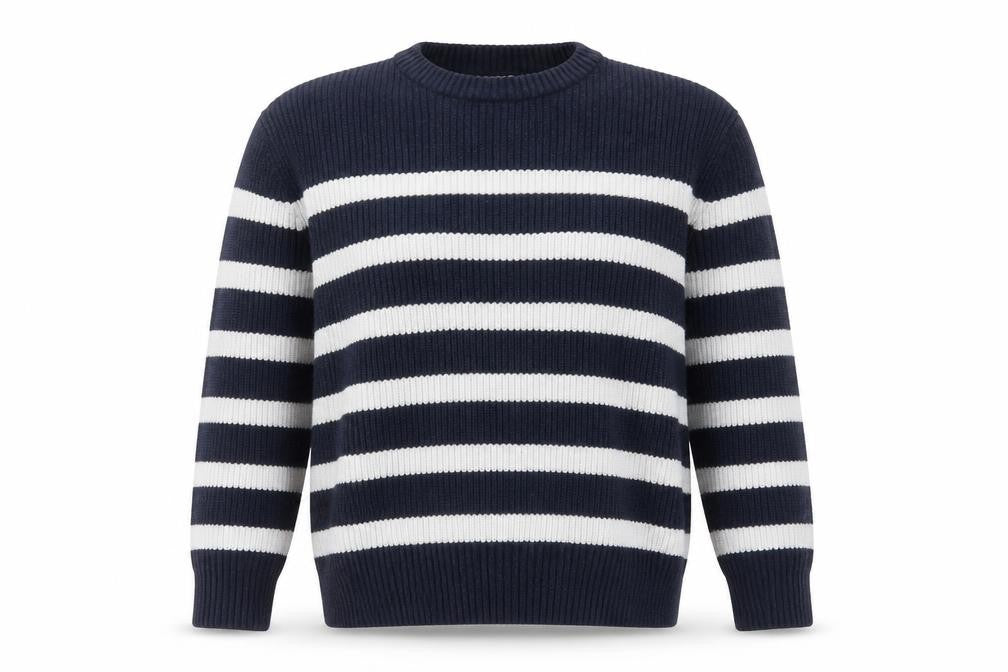 Finery Women Blue Striped Cotton Knit Jumper UK 10