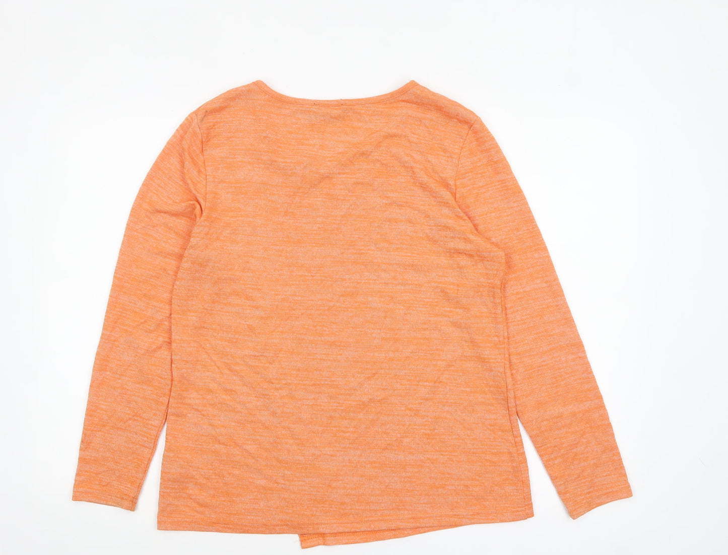 Klass Women’s Orange Long Sleeve Jersey Button Detail Top L
