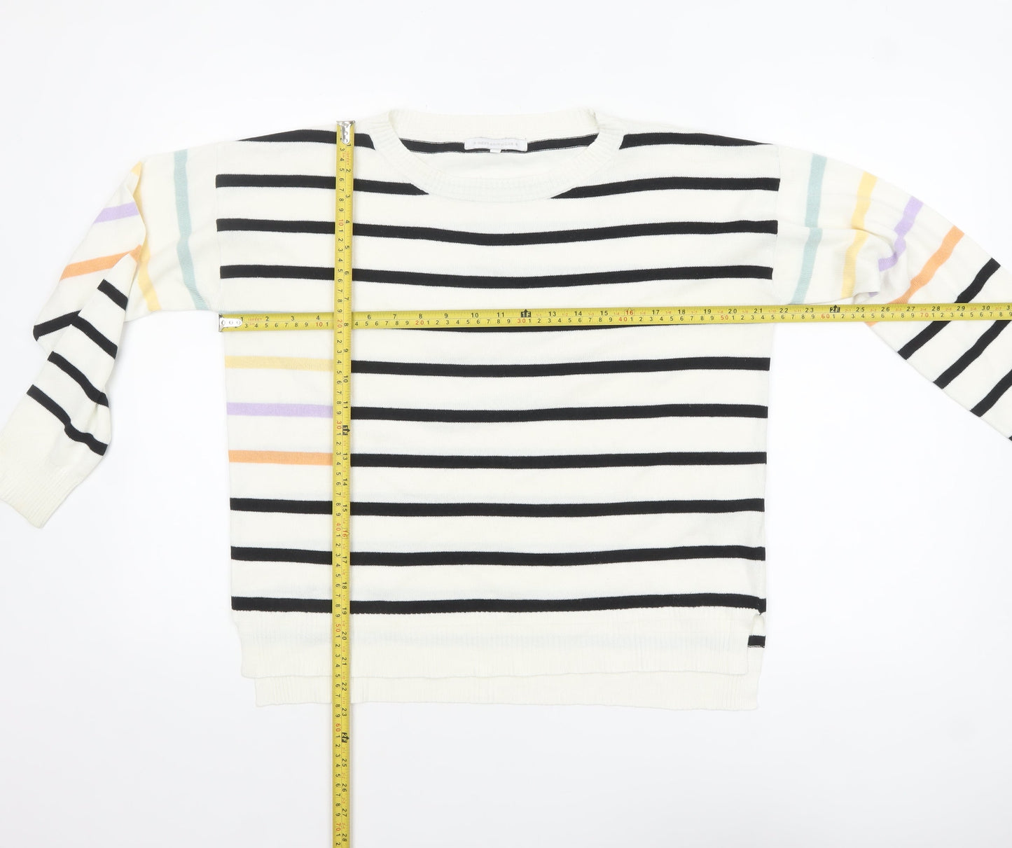 Next Womens Multicoloured Striped Acrylic Pullover Jumper M