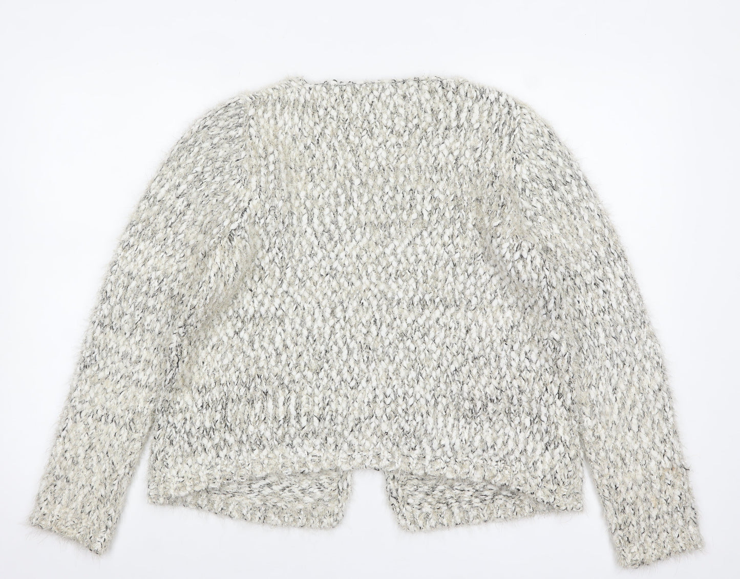 David Emanuel Women's Ivory Chunky Knit Open Cardigan Size M