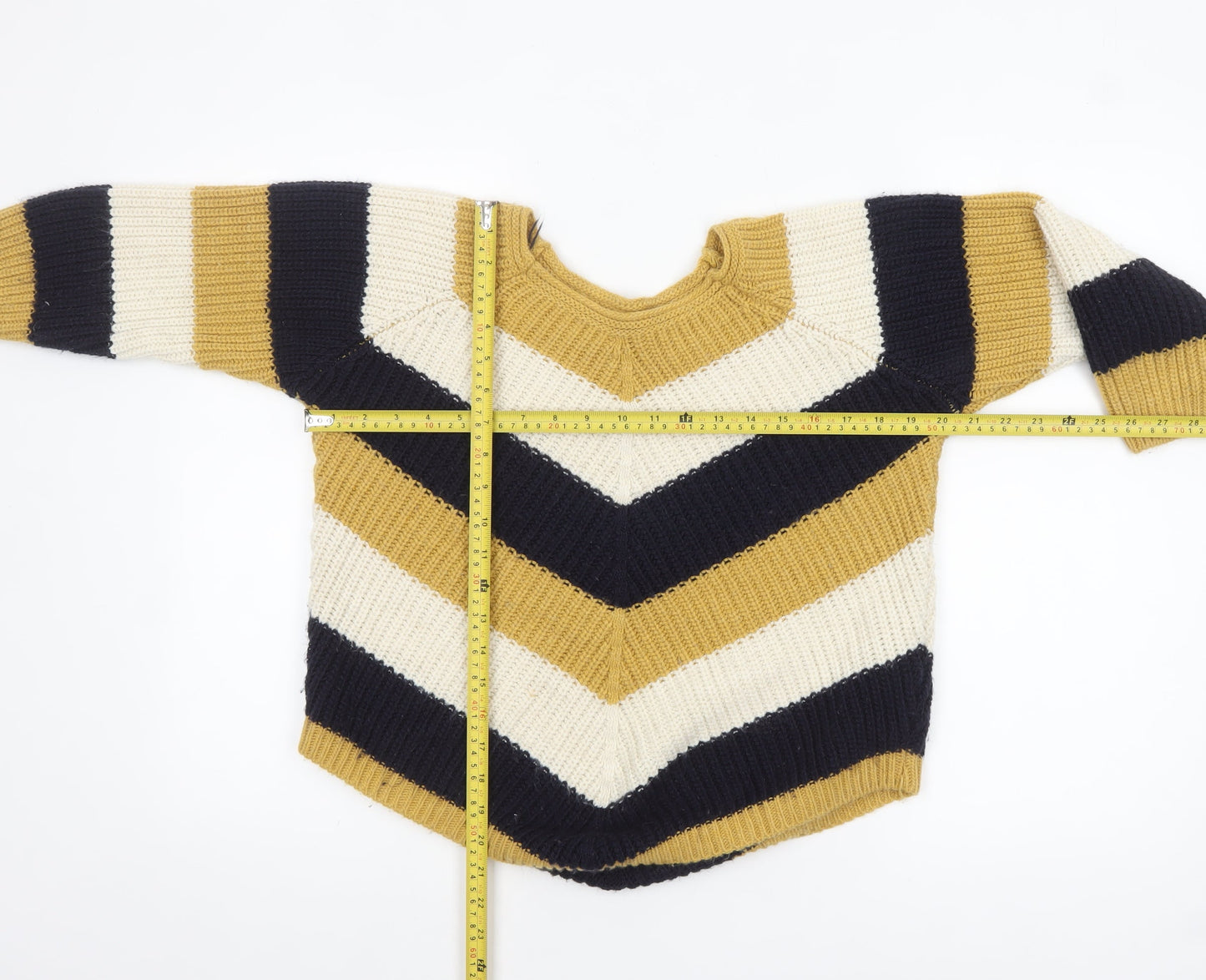 Apricot Women Multicoloured Chunky Knit Striped Jumper S