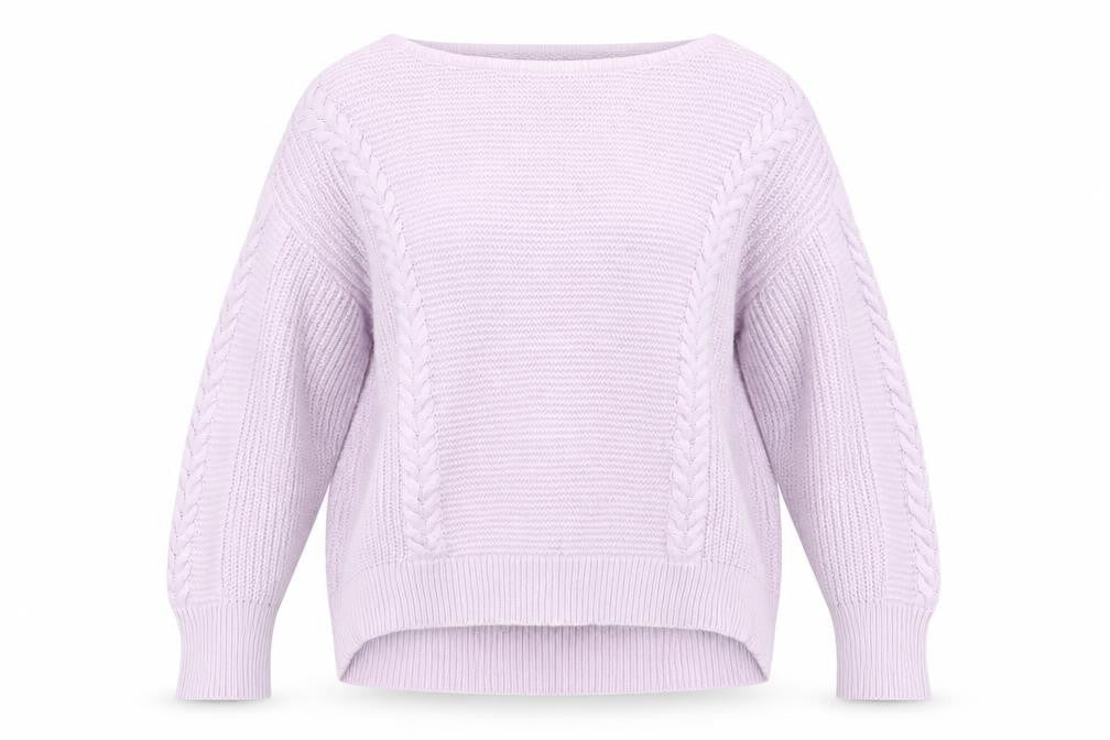 Mint Velvet Women's Pink Cotton Cable Knit Jumper Size M