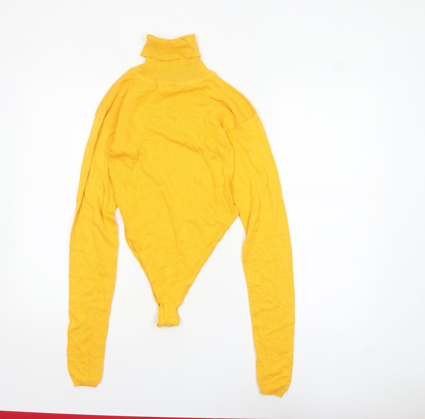 Boohoo Womens Yellow Roll Neck Long Sleeve Pullover Jumper M