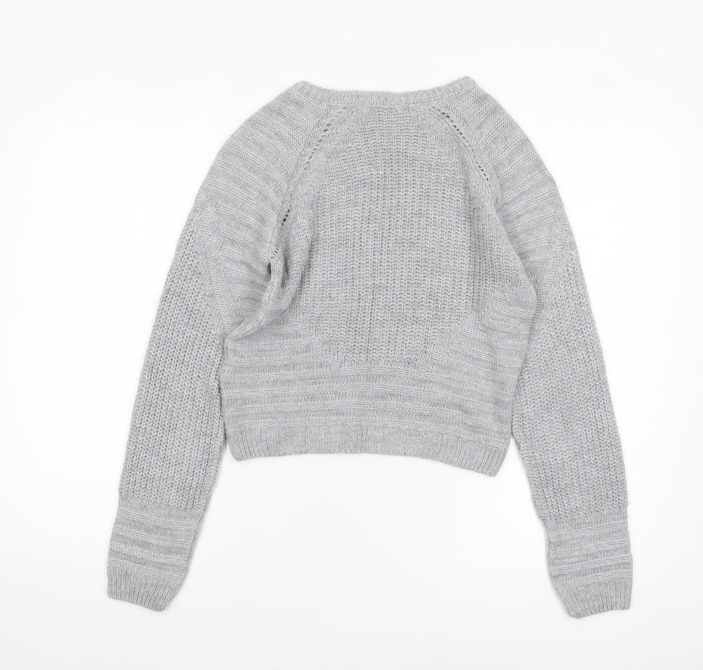 Next Women Grey Size 10 Crew Neck Chunky Knit Jumper