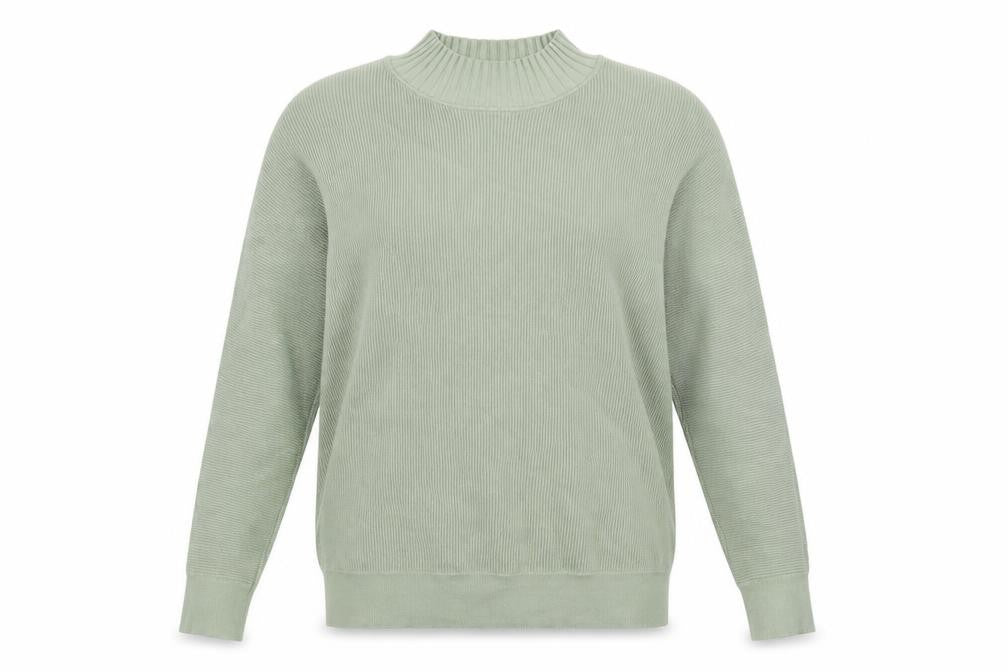 Oliver Bonas Women’s Green Mock Neck Knit Jumper Size 6