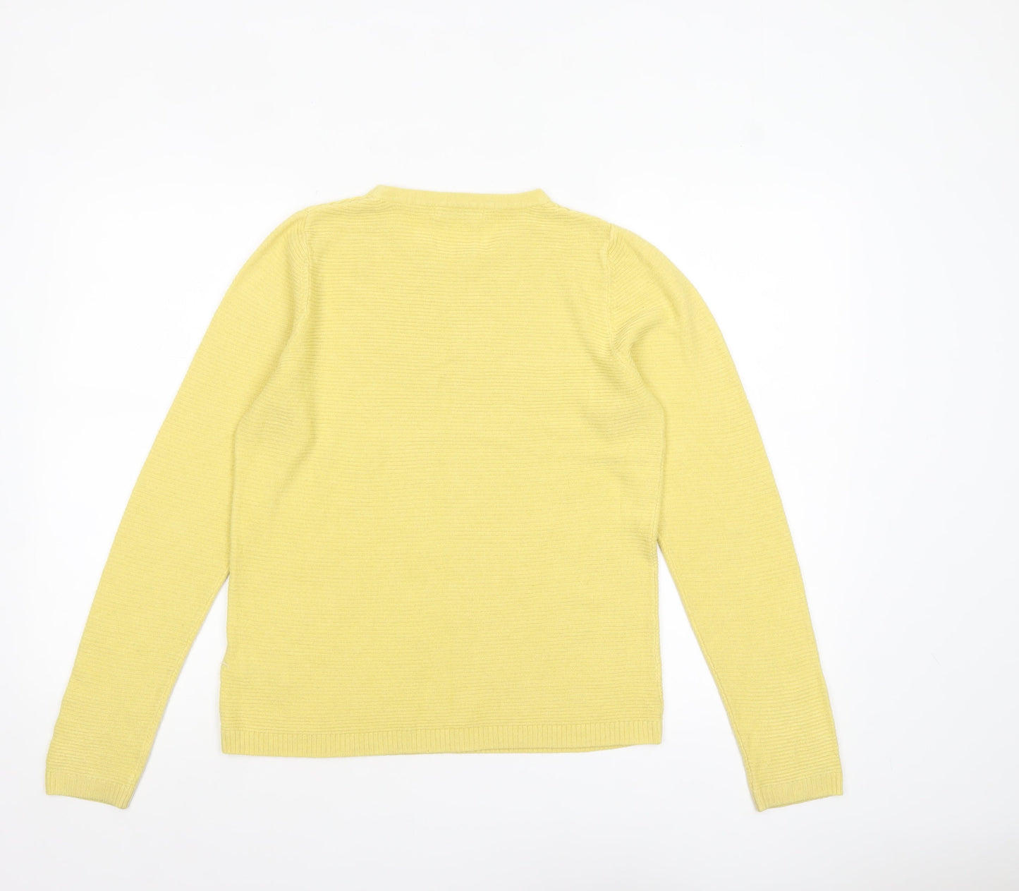 Marks and Spencer Women Yellow Acrylic Crew Neck Jumper Size 10