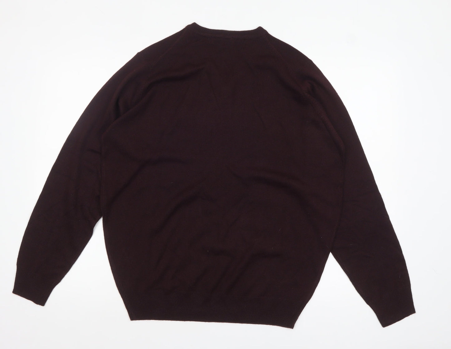 James Pringle Mens Brown V-Neck Acrylic Jumper Medium