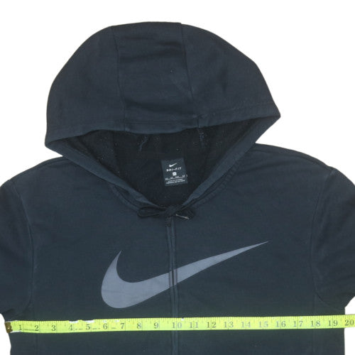 Nike Womens Black XS Full Zip Hoodie Dri-Fit Logo Sweatshirt