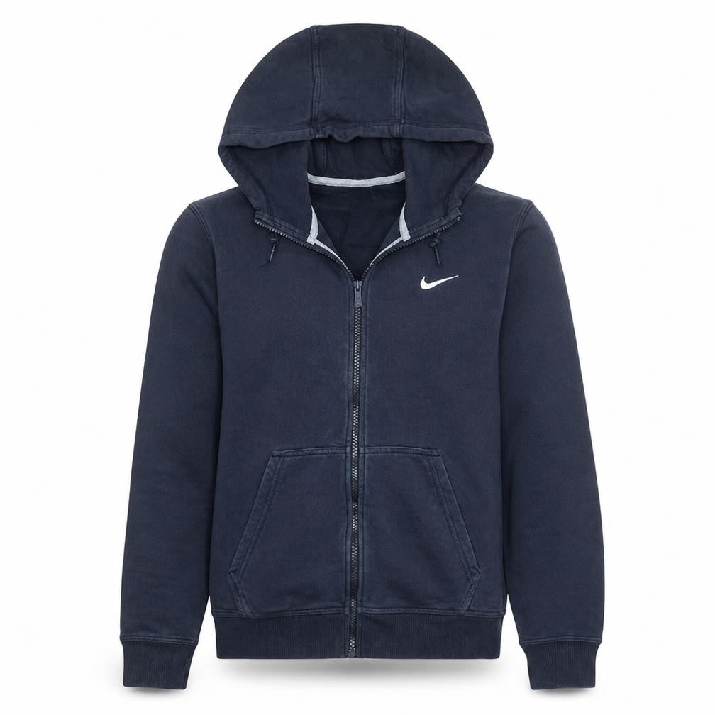 Nike Men's Navy Full Zip Hoodie M Cotton Blend Sportswear