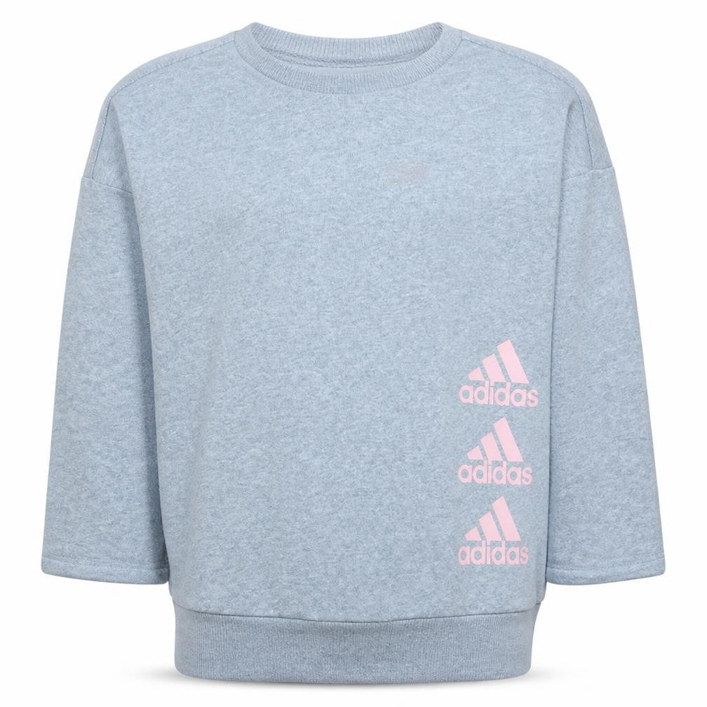 Adidas Girls Grey Crew Neck Pullover Sweatshirt L 13-14 Years