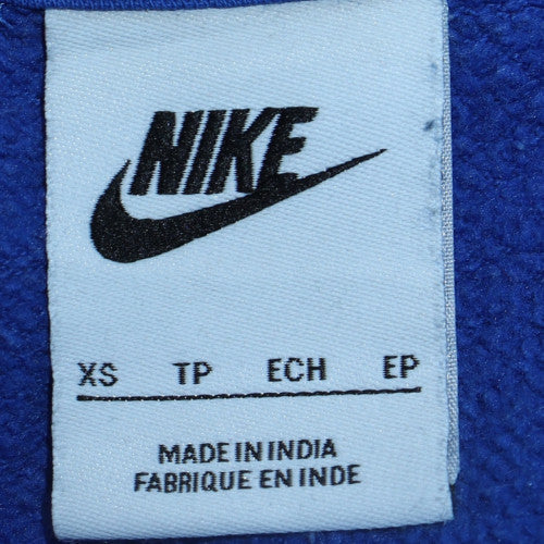 Nike Men's Blue Pullover Hoodie XS Regular Fit Cotton Fleece