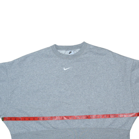 Nike Women Grey Crew Neck Pullover Sweatshirt Size L