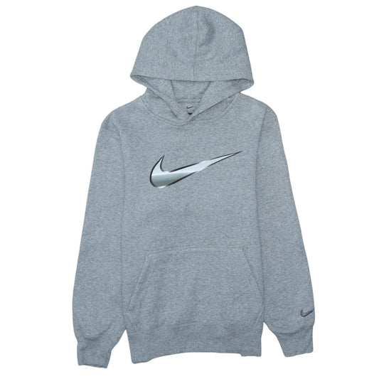 Nike Boys Grey Pullover Hoodie Size 12-13 Years Regular Fit Fleece