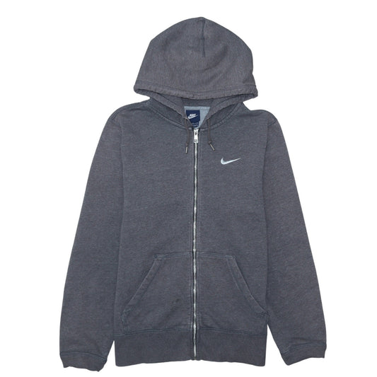 Nike Women Grey Full Zip Hoodie Small Cotton Blend