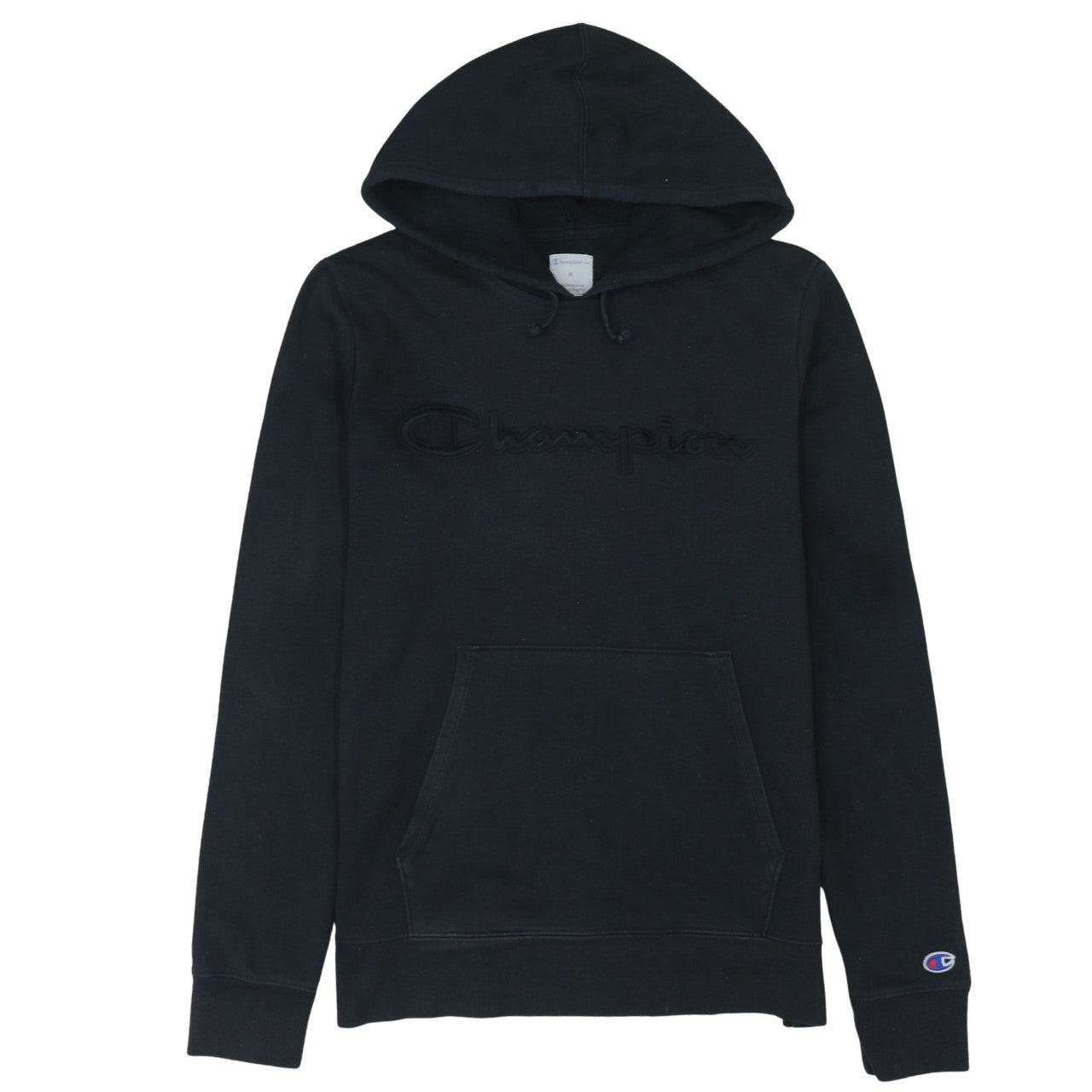 Champion Men's Black Pullover Hoodie M Fleece Logo Sweatshirt