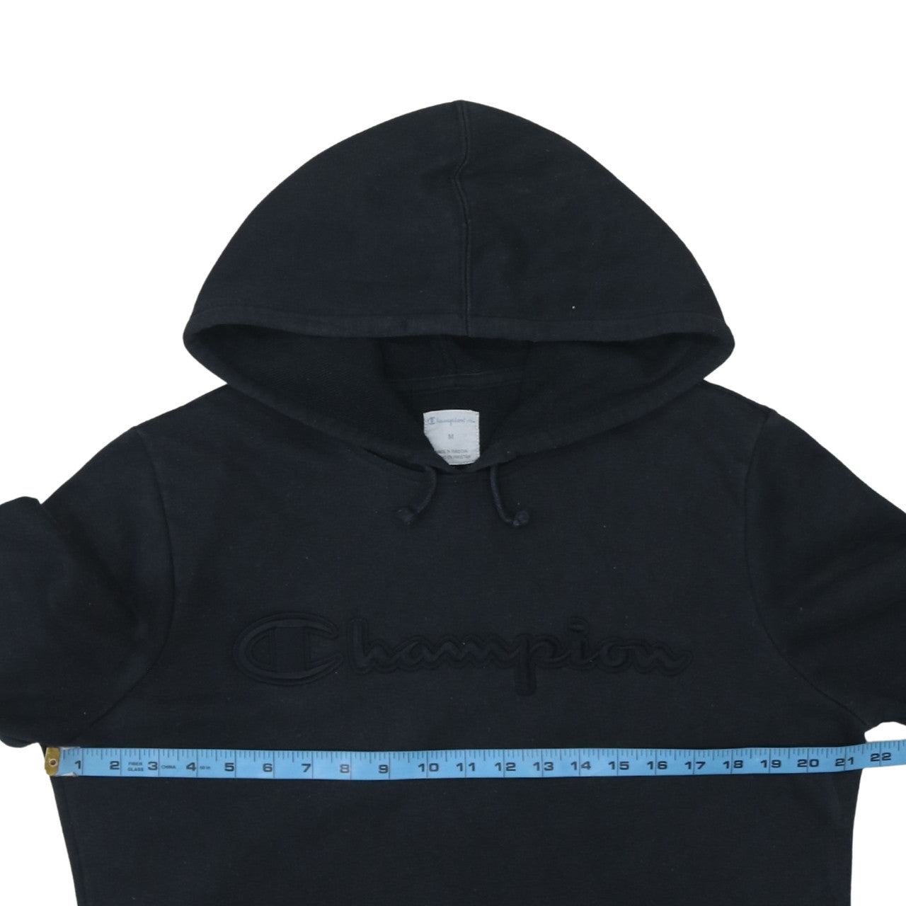 Champion Men's Black Pullover Hoodie M Fleece Logo Sweatshirt
