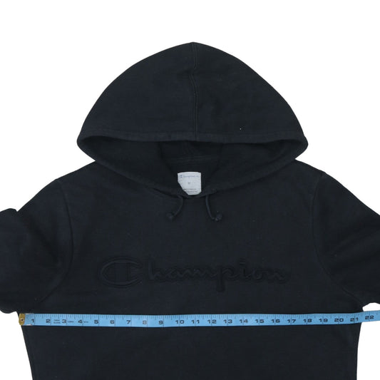 Champion Men's Black Pullover Hoodie M Fleece Logo Sweatshirt