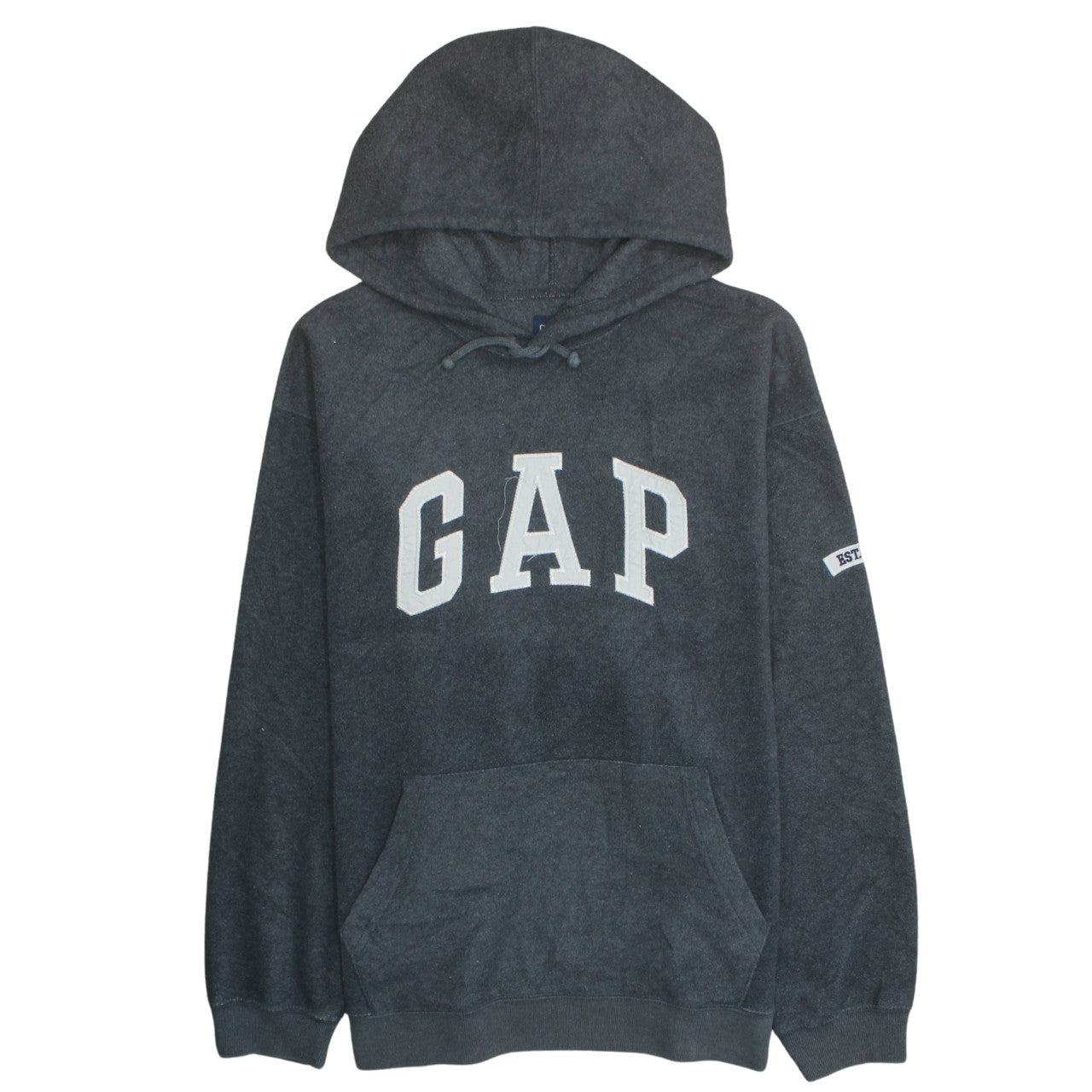 GAP Men's Grey Pullover Hoodie L Hooded Fleece Sweatshirt