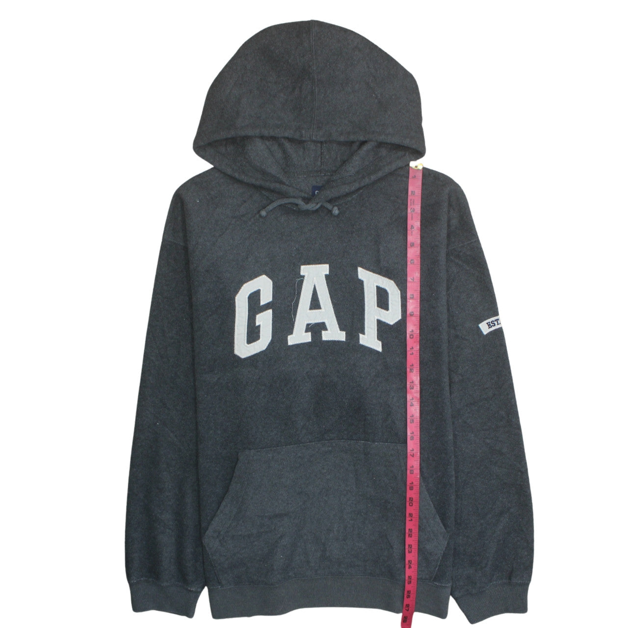 GAP Men's Grey Pullover Hoodie L Hooded Fleece Sweatshirt