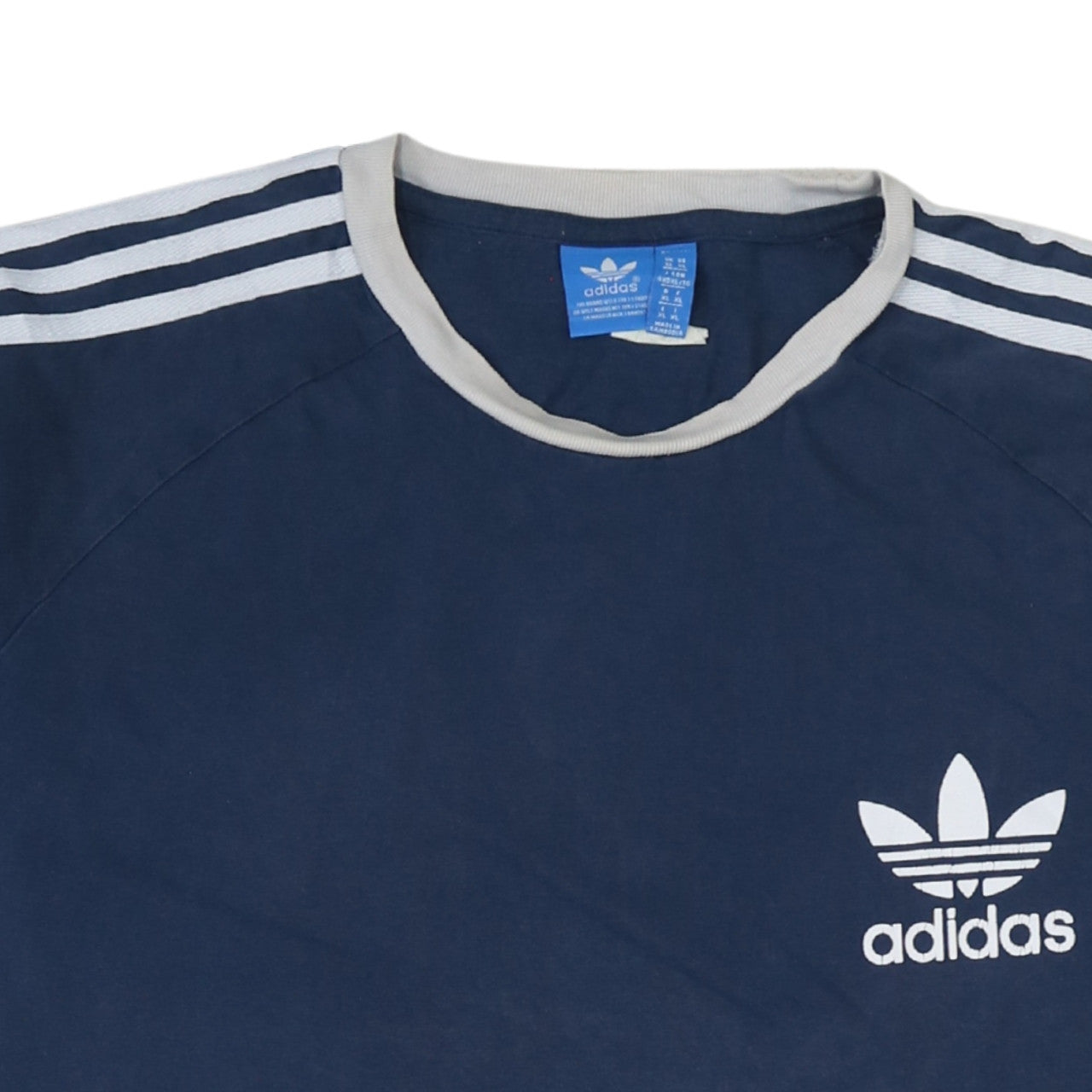 Adidas Men's Blue XL Retro Sports Crew Neck T-Shirt