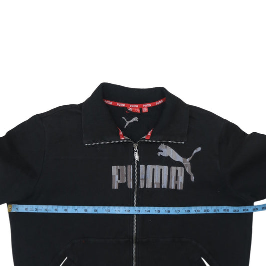 Puma Men's Black Track Jacket L Cotton Blend Full Zip Sportswear