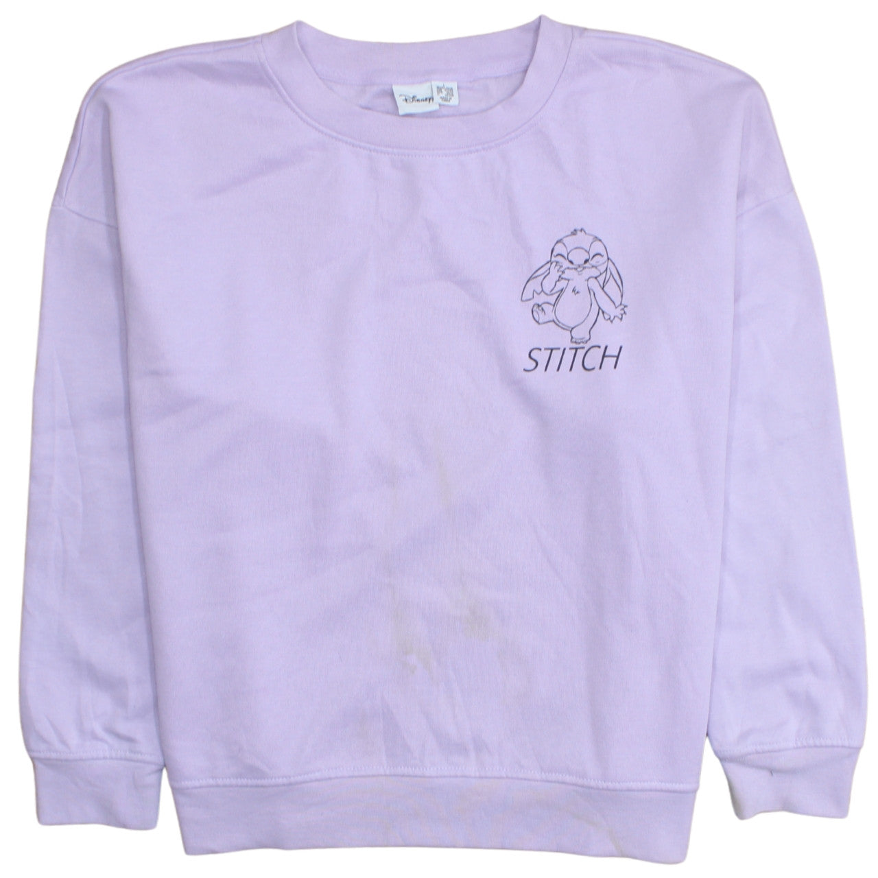 Disney Primark Women Lilac Stitch Sweatshirt Size L 14/16 Cotton Blend