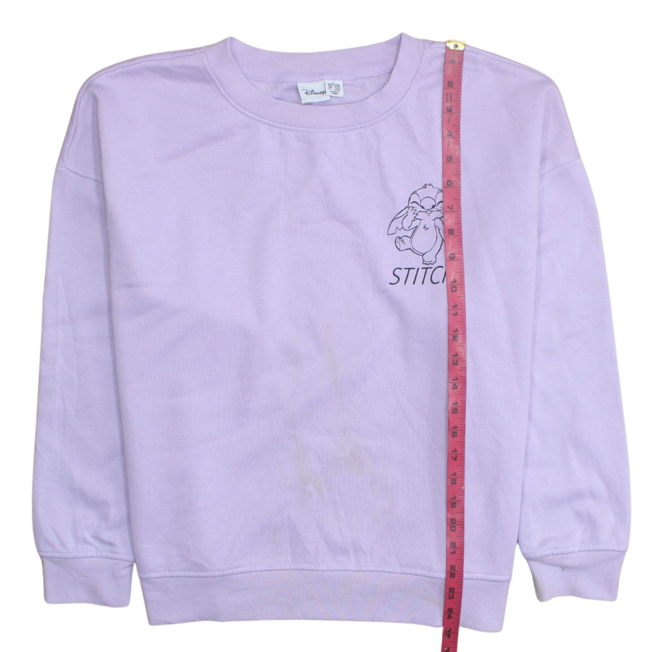 Disney Primark Women Lilac Stitch Sweatshirt Size L 14/16 Cotton Blend