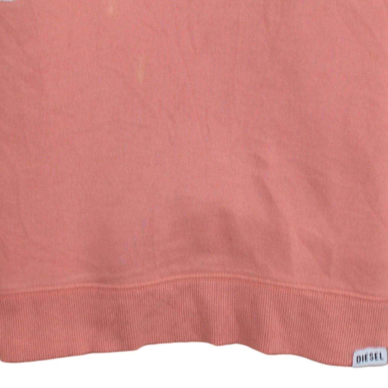 Diesel Womens Peach Pink Pullover Hoodie Medium Cotton Blend Logo