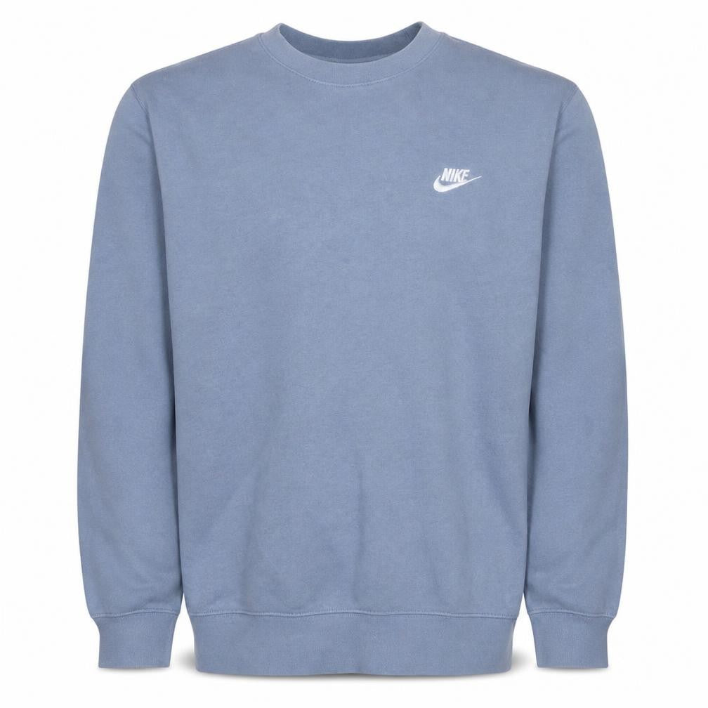 Nike Men's Blue Pullover Sweatshirt M Crew Neck Fleece Regular Fit