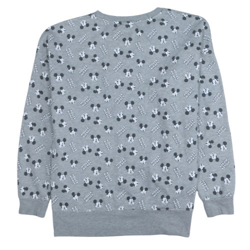 Disney Women Grey Mickey Mouse XL Sweatshirt Crew Neck Pullover