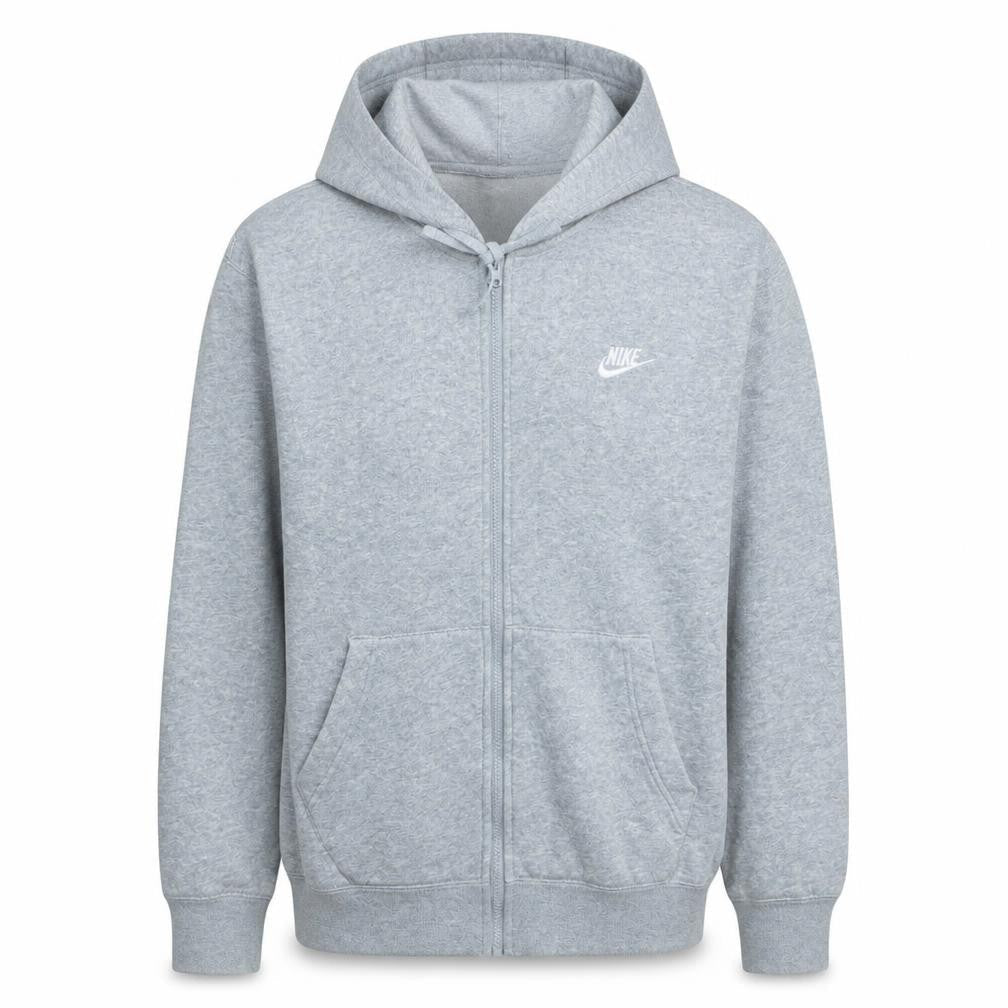 Nike Men's Grey Full Zip Hoodie Size M Fleece Sweatshirt