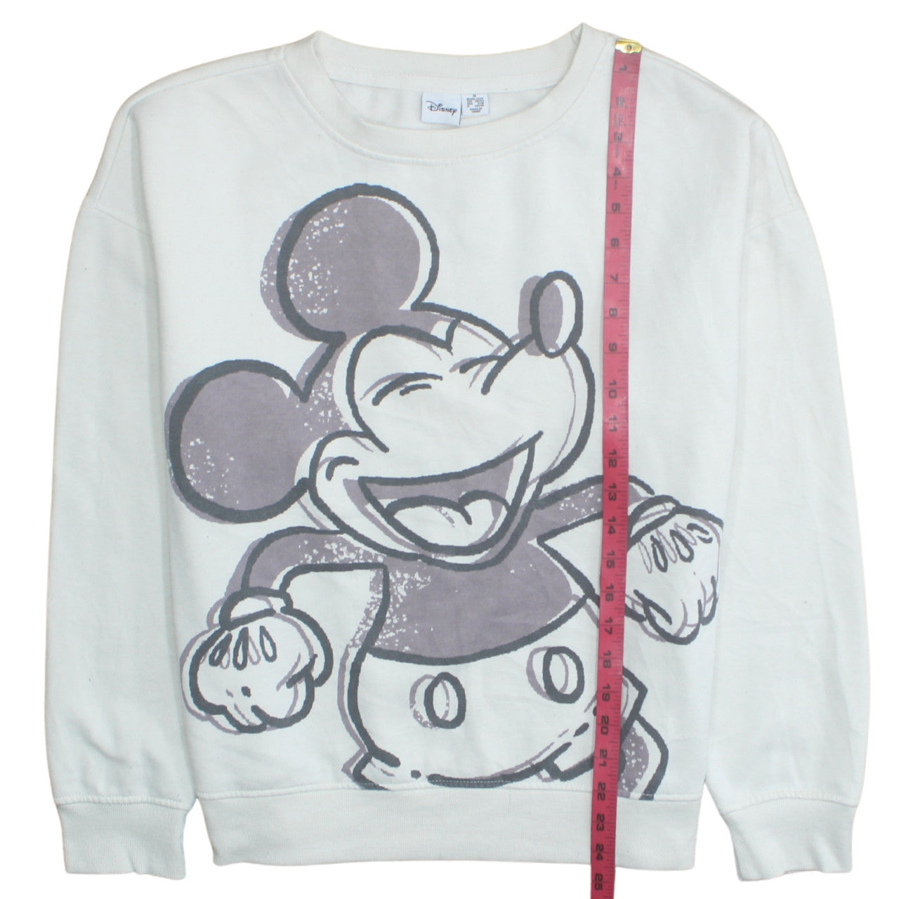Disney Women White Mickey Mouse Pullover Sweatshirt Size M
