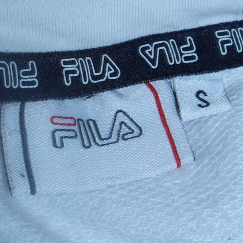 FILA Mens White Red Pullover Hoodie S Sports Graphic Logo