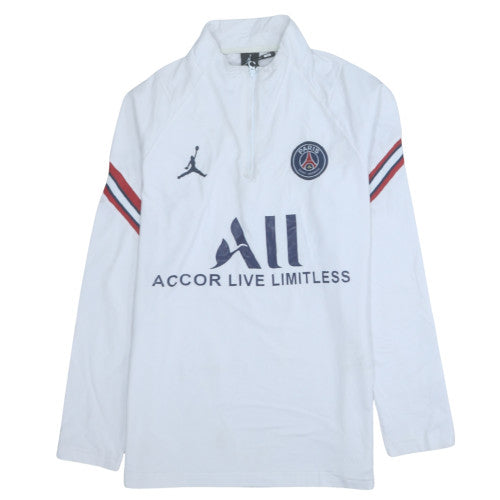 Additional front view of Jordan Paris Saint-Germain White Men's L 1/4 Zip Sweatshirt