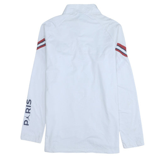 Brand and care label for Jordan Paris Saint-Germain White Men's L 1/4 Zip Sweatshirt