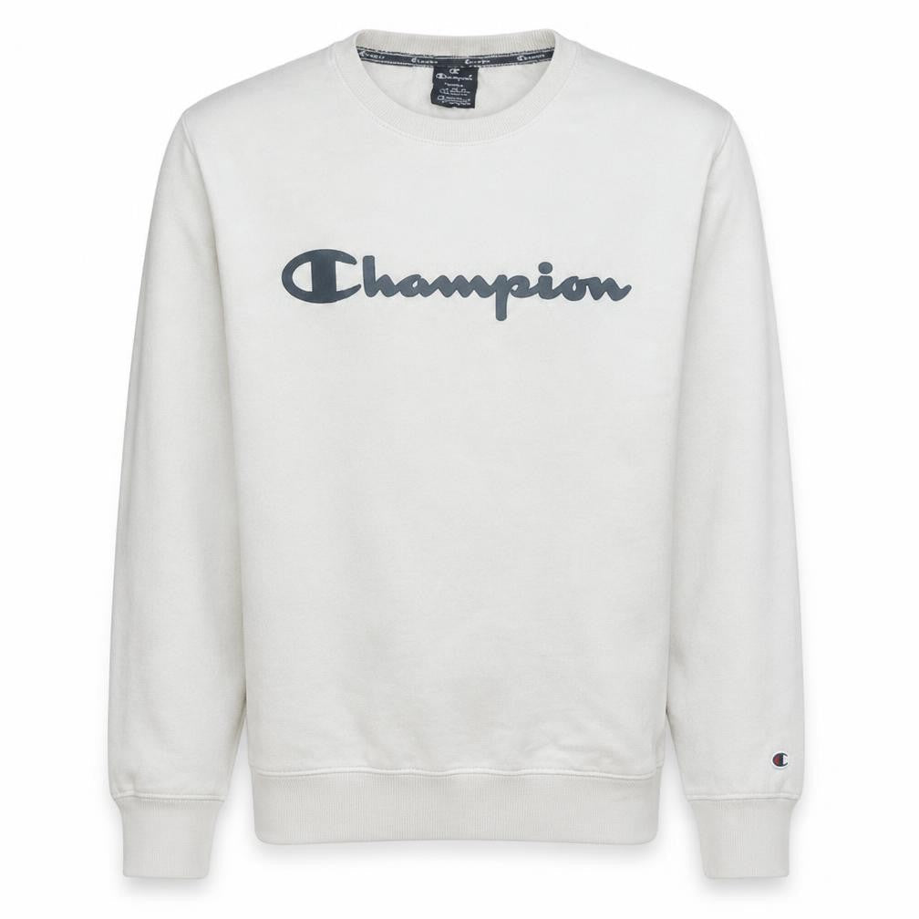 Champion Men's White Small Pullover Sweatshirt Logo Crew Neck