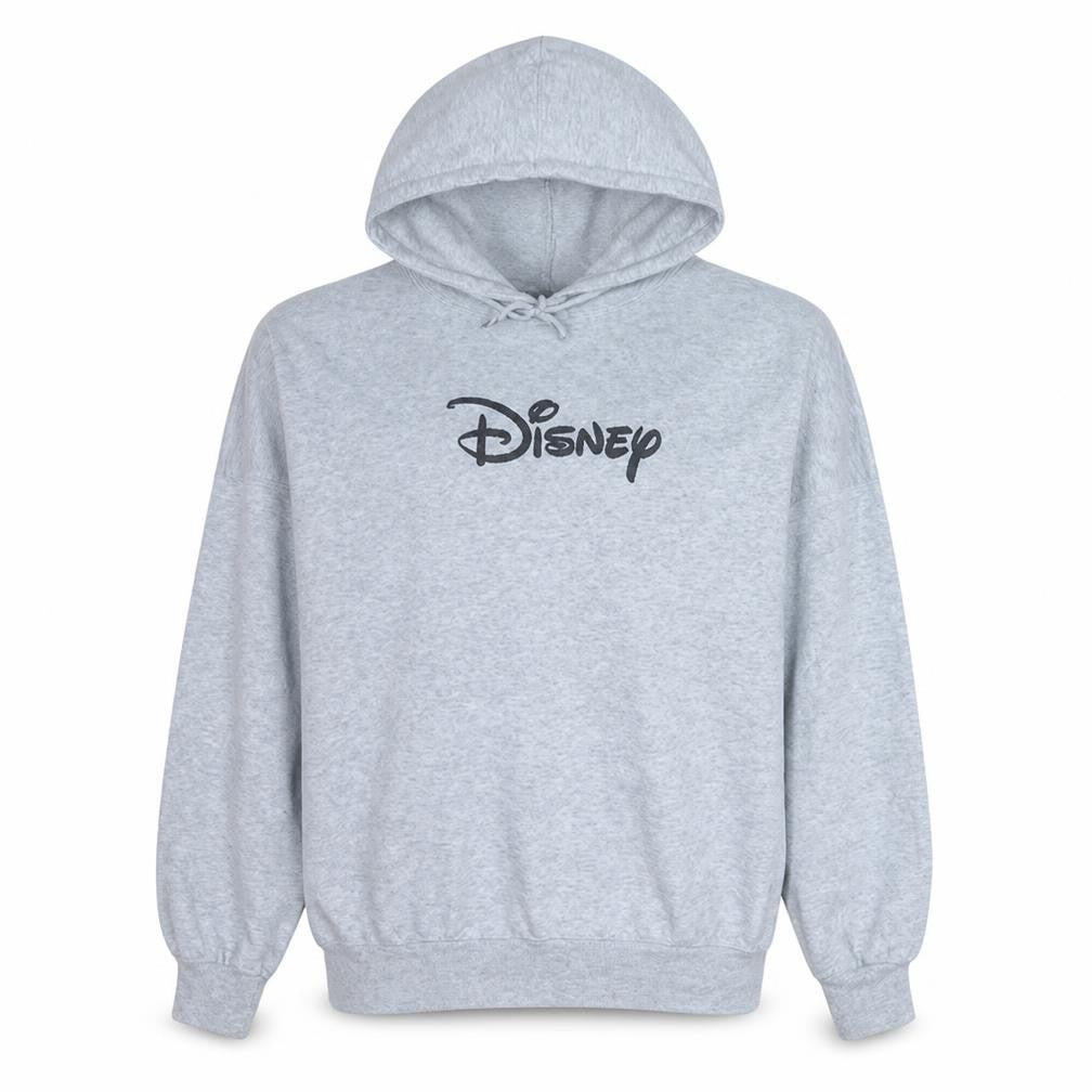 Disney Women's Grey XL Pullover Hoodie with Logo Print