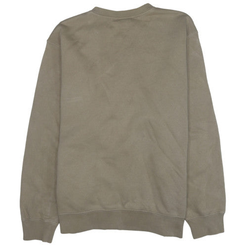 Nike Womens Beige Crew Neck Pullover Sweatshirt L Fleece Logo Print