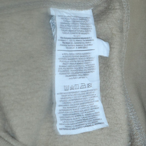 Nike Womens Beige Crew Neck Pullover Sweatshirt L Fleece Logo Print