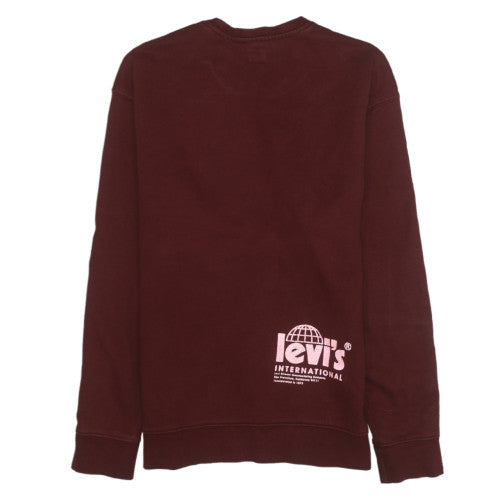 Levi's Women Burgundy Relaxed Fit Crew Neck Sweatshirt XS