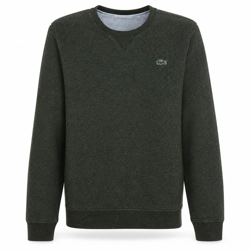 Front view of Lacoste Sport Men's Green Crew Neck Cotton Sweatshirt, size S