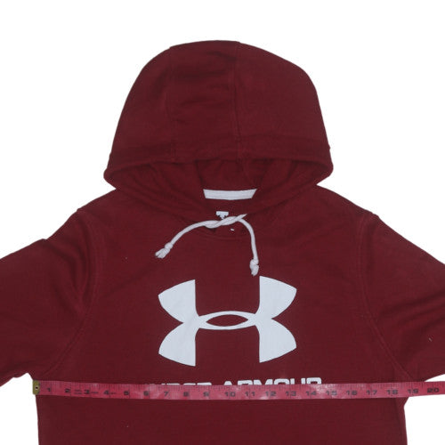 Under Armour Mens Red Pullover Hoodie Small Cotton Blend