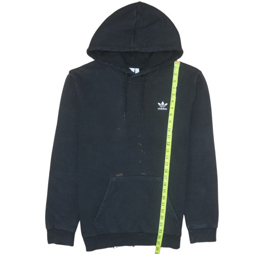 Adidas Mens Black Pullover Hoodie Size M Logo Fleece Sportswear
