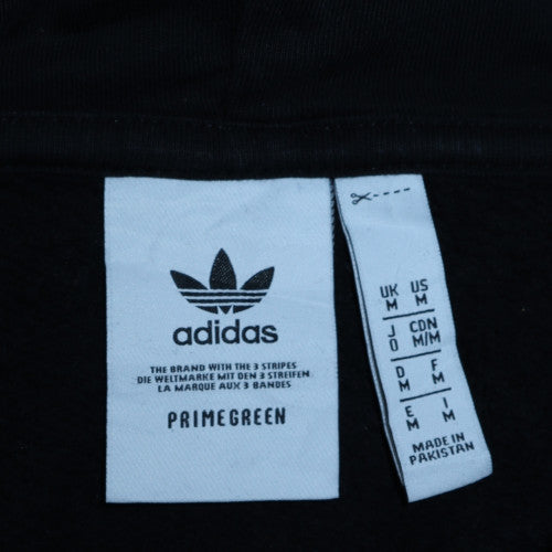 Adidas Mens Black Pullover Hoodie Size M Logo Fleece Sportswear