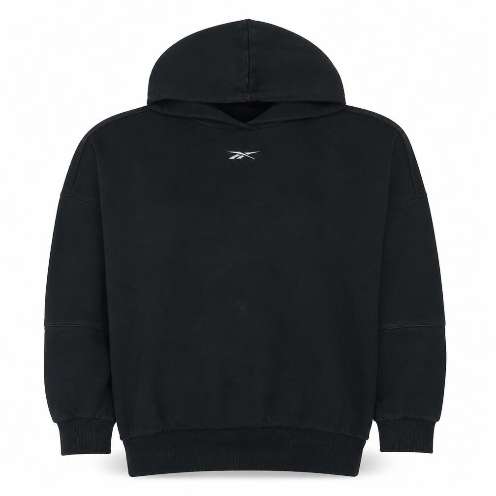 Reebok Women's Black M Pullover Hoodie Logo Cotton Blend