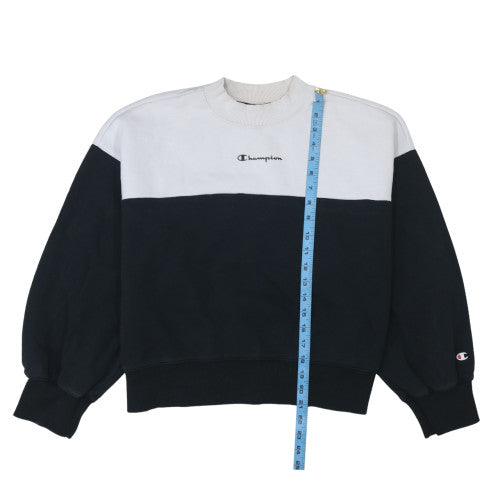 Champion Womens Black & White Medium Pullover Sweatshirt Cotton Blend