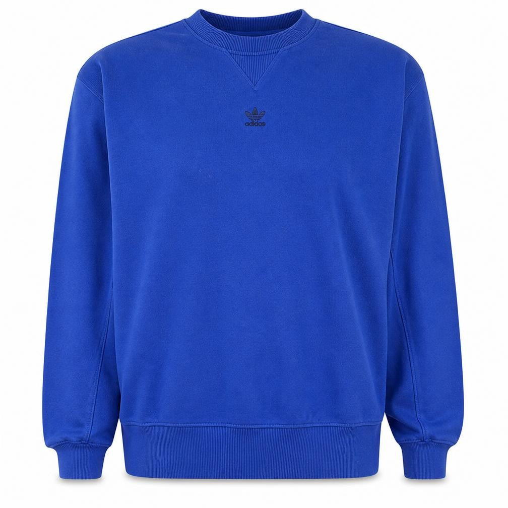 Front view of Adidas Women Blue Crew Neck Pullover Sweatshirt, size 10