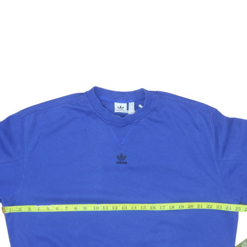 Adidas Women Blue Crew Neck Pullover Sweatshirt Size 10