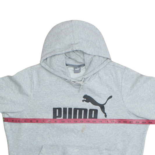 Puma Womens Grey Pullover Hoodie XL Logo Print Casual Sweatshirt