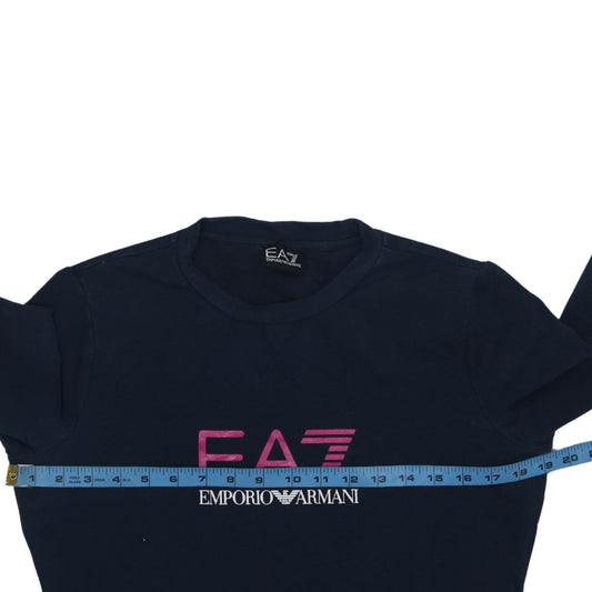 Emporio Armani EA7 Women's Navy Blue Logo Sweatshirt Size M